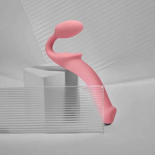 Розовый безремневой страпон Strap-on-me Semi-Realistic Bendable Strap-On size XL - Strap-on-me - купить с доставкой в Сызрани