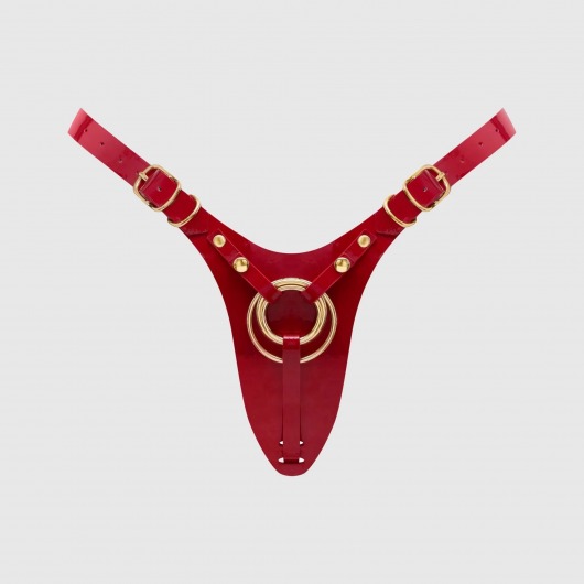 Красный пояс для фиксации насадок Strap-On-Me Leatherette Harness Fabulous - Strap-on-me - купить с доставкой в Сызрани