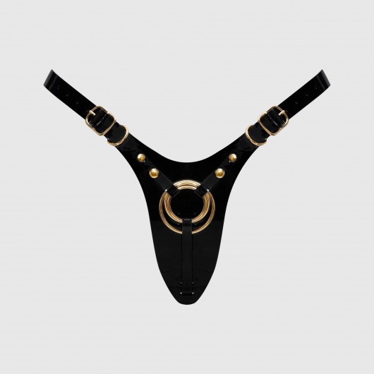 Черный пояс для фиксации насадок Strap-On-Me Leatherette Harness Fabulous - Strap-on-me - купить с доставкой в Сызрани