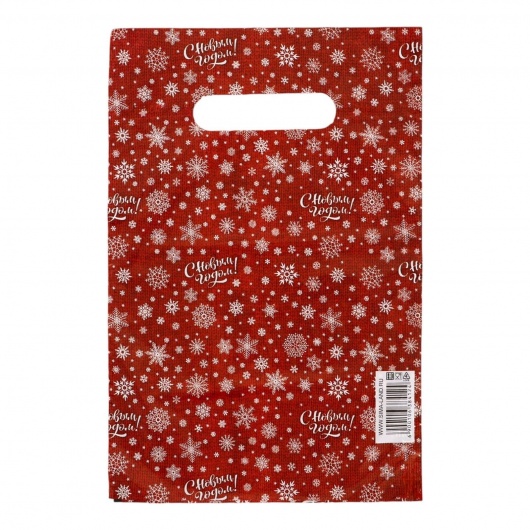 Красный подарочный новогодний пакет с вырубной ручкой (20х30 см) - Сима-Ленд - купить с доставкой в Сызрани