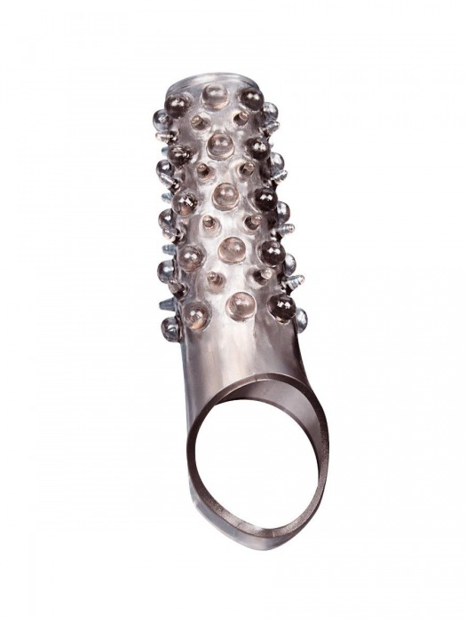 Дымчатая насадка на пенис с шипами и выпуклостями - 12 см. - Sex Expert - в Сызрани купить с доставкой