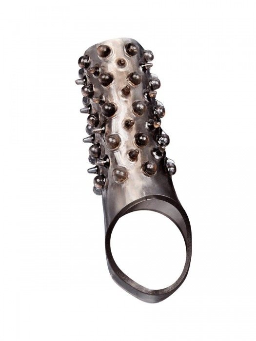 Дымчатая насадка на пенис с шипами и выпуклостями - 12,5 см. - Sex Expert - в Сызрани купить с доставкой