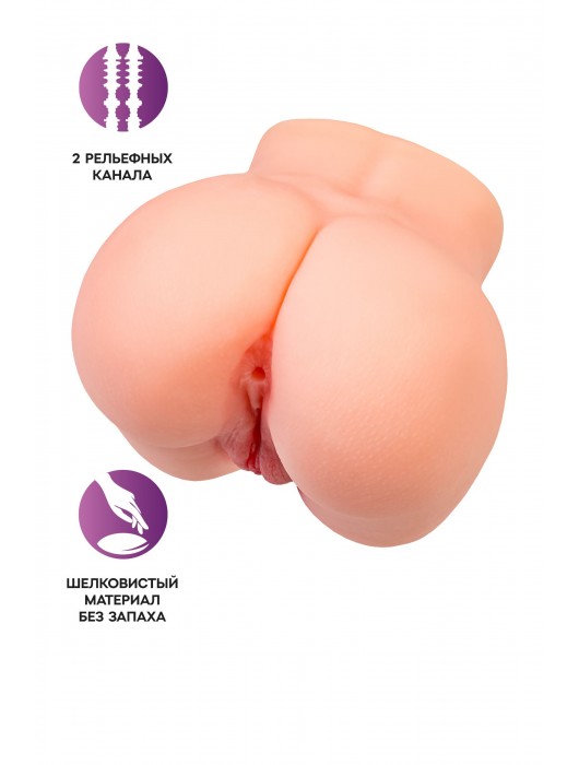 Реалистичный мастурбатор в форме попки с двумя любовными входами - No Name - в Сызрани купить с доставкой