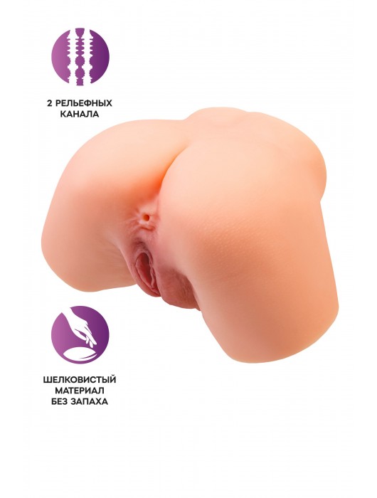 Телесный реалистичный мастурбатор-полуторс с 2 любовными входами - No Name - в Сызрани купить с доставкой