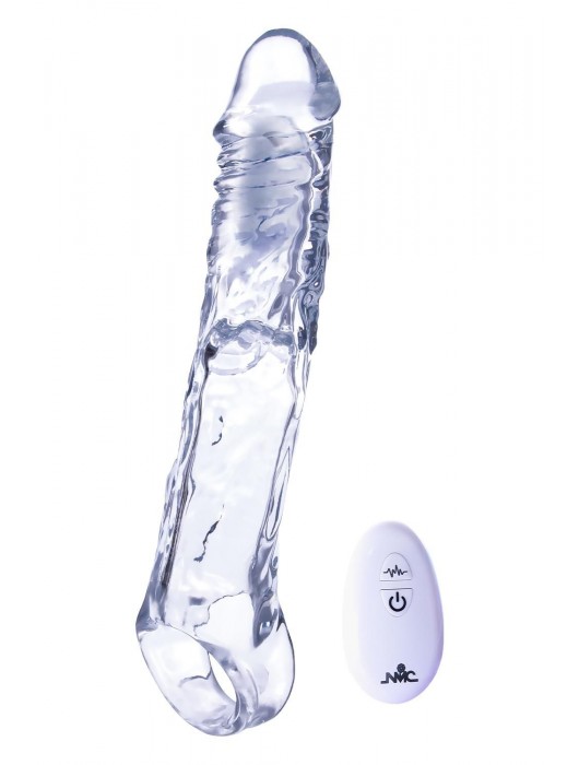 Прозрачная насадка-удлинитель Length Enhancer With Bullet с подхватом - 22,3 см. - NMC - в Сызрани купить с доставкой