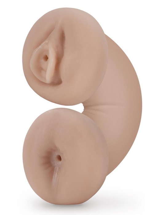 Телесный люминесцентный двусторонний мастурбатор Tasha - Blush Novelties - в Сызрани купить с доставкой