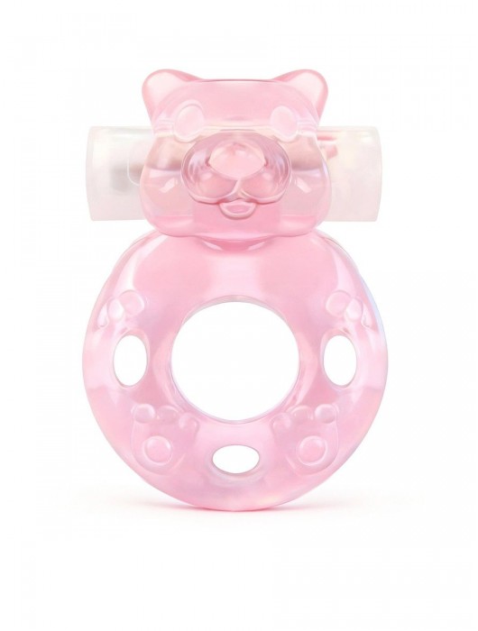 Розовое эрекционное виброкольцо в форме мишки - 1137 - в Сызрани купить с доставкой