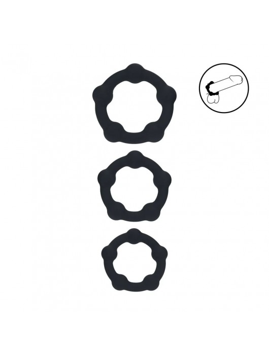 Набор из 3 эрекционных колец Beaded Silicone Cockring Set - Shots Media BV - в Сызрани купить с доставкой