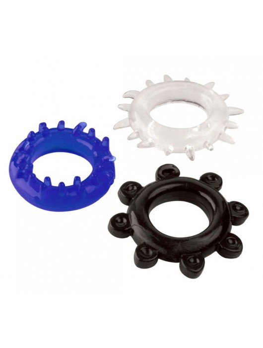 Набор из 3 эрекционных колец разного цвета и рельефа - Boys of Toys - в Сызрани купить с доставкой