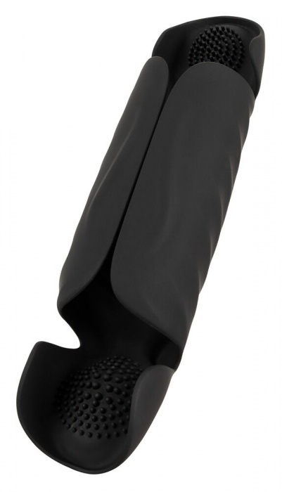 Черный вибромастурбатор с трехточечной стимуляцией Penis Trainer with 3 Point Stimulation - Orion - в Сызрани купить с доставкой