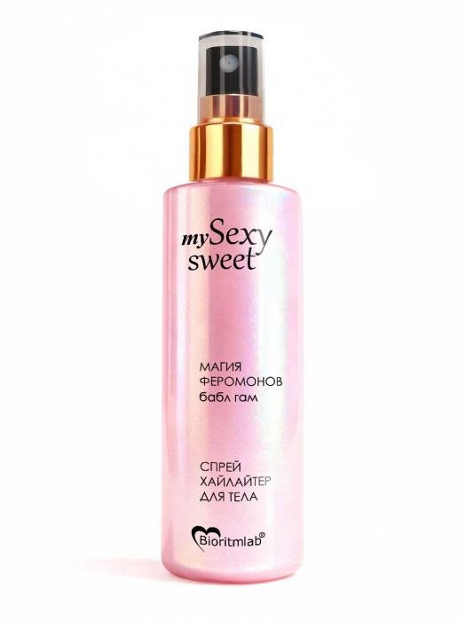 Спрей хайлайтер для тела Sexy Sweet с ароматом бабл-гам, шиммером и феромонами - 200 мл. -  - Магазин феромонов в Сызрани