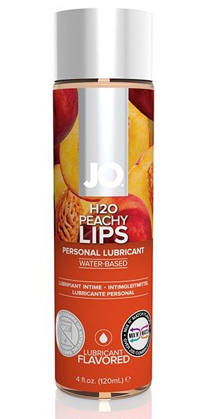 Лубрикант на водной основе с ароматом персика JO Flavored Peachy Lips - 120 мл. - System JO - купить с доставкой в Сызрани