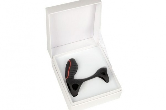 Чёрная насадка на фаллос Gladiator + LRS  с трехкнопочным пультом управления - Adrien Lastic - в Сызрани купить с доставкой