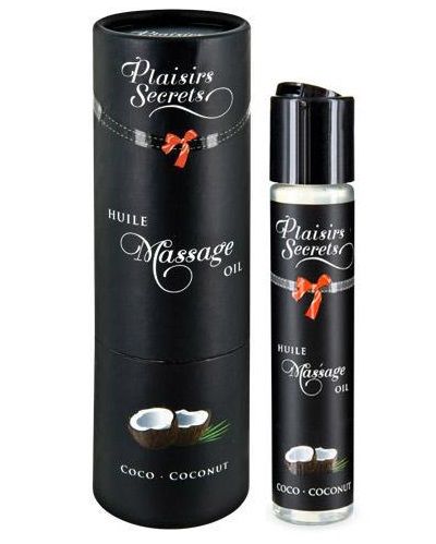 Массажное масло с ароматом кокоса Huile de Massage Gourmande Coco - 59 мл. - Plaisir Secret - купить с доставкой в Сызрани