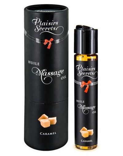 Массажное масло с ароматом карамели Huile de Massage Gourmande Caramel - 59 мл. - Plaisir Secret - купить с доставкой в Сызрани