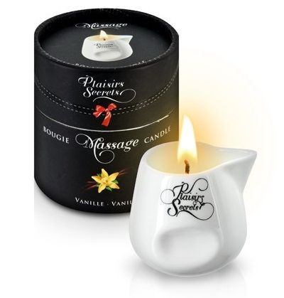 Массажная свеча с ароматом ванили Bougie Massage Gourmande Vanille - 80 мл. - Plaisir Secret - купить с доставкой в Сызрани