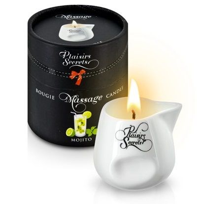 Массажная свеча с ароматом мохито Bougie de Massage Mojito - 80 мл. - Plaisir Secret - купить с доставкой в Сызрани