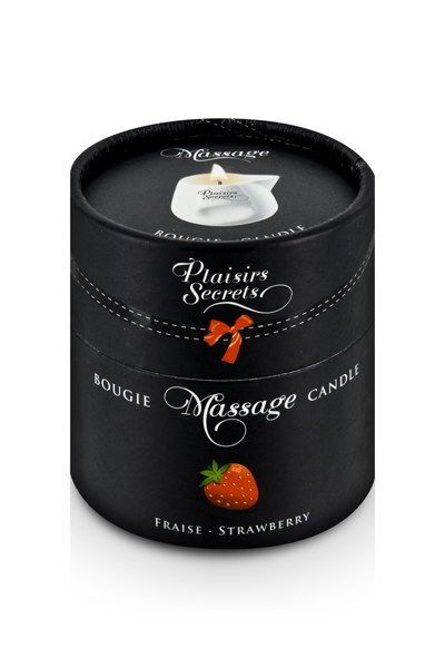 Массажная свеча с ароматом клубники Bougie de Massage Gourmande Fraise - 80 мл. - Plaisir Secret - купить с доставкой в Сызрани