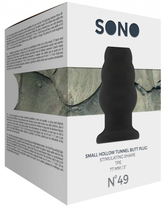 Чёрная анальная пробка с тоннелем №49 Small Hollow Tunnel Butt Plug 3 Inch - 7,7 см. - Shots Media BV