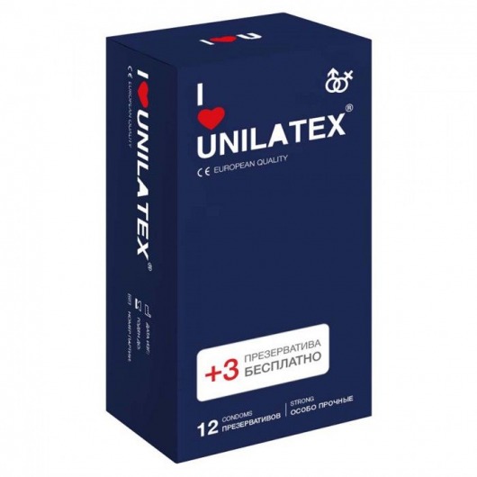 Ультрапрочные презервативы Unilatex Extra Strong - 12 шт. + 3 шт. в подарок - Unilatex - купить с доставкой в Сызрани