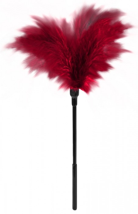 Пластиковая метелочка с красными пёрышками Small Feather Tickler - 32 см. - Blush Novelties - купить с доставкой в Сызрани