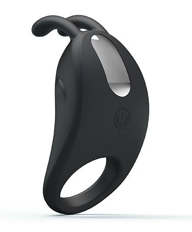 Чёрное эрекционное кольцо с вибрацией Rabbit Vibrator - Baile - в Сызрани купить с доставкой