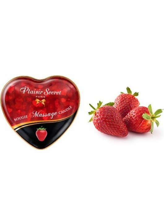 Массажная свеча с ароматом клубники Bougie Massage Candle - 35 мл. - Plaisir Secret - купить с доставкой в Сызрани