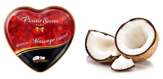 Массажная свеча с ароматом кокоса Bougie Massage Candle - 35 мл. - Plaisir Secret - купить с доставкой в Сызрани