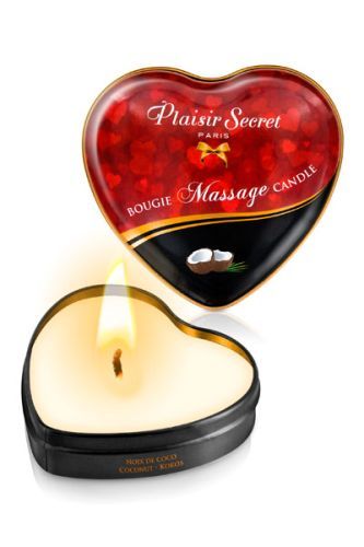 Массажная свеча с ароматом кокоса Bougie Massage Candle - 35 мл. - Plaisir Secret - купить с доставкой в Сызрани