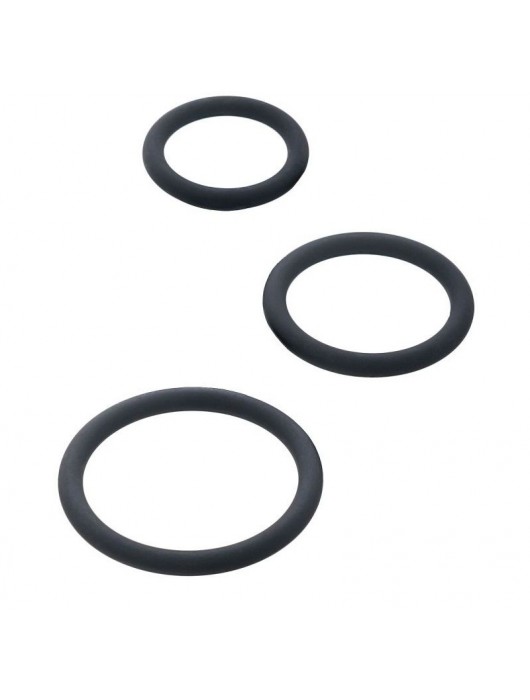 Набор из 3 чёрных эрекционных колец - ToyFa - в Сызрани купить с доставкой