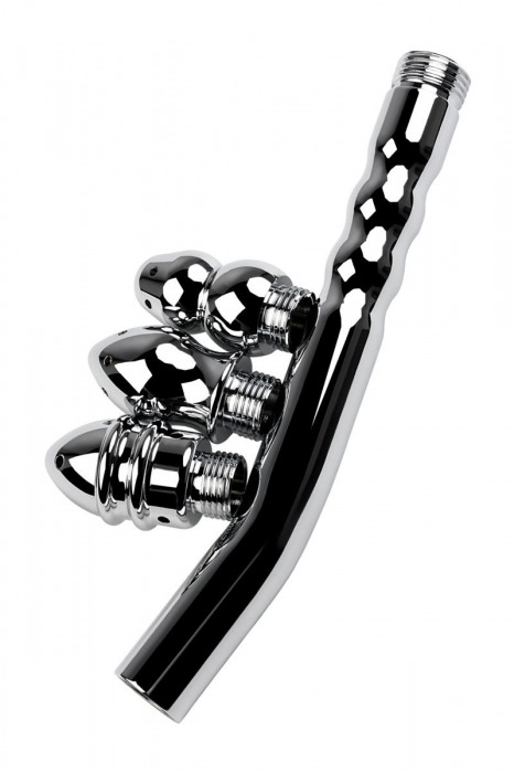 Металлический анальный душ с тремя насадками - ToyFa - купить с доставкой в Сызрани