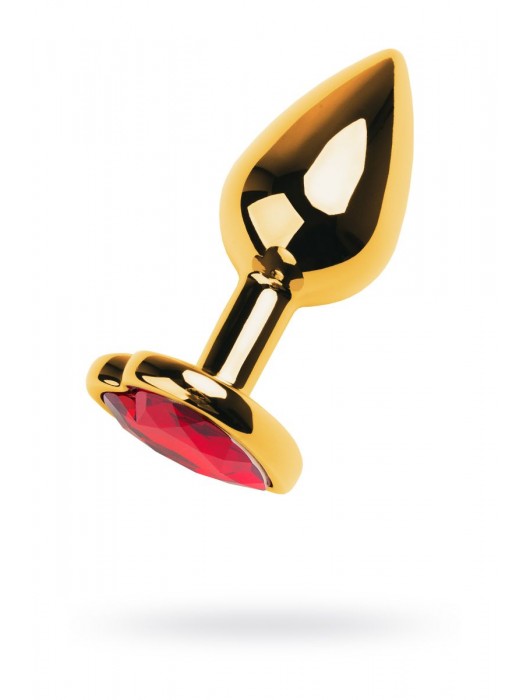 Золотистая анальная пробка с кристаллом-сердцем - 7,5 см. - ToyFa - купить с доставкой в Сызрани