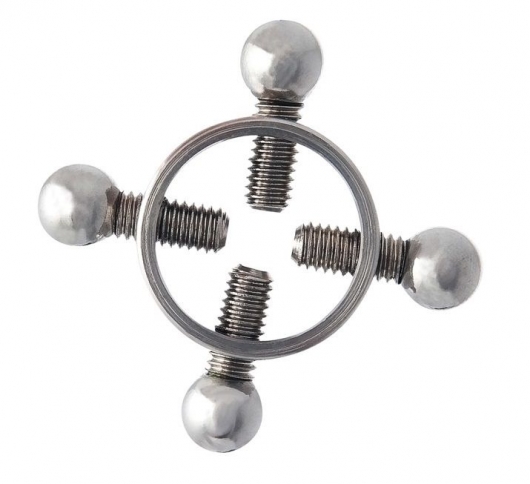 Серебристые зажимы для сосков на винтах - ToyFa - купить с доставкой в Сызрани