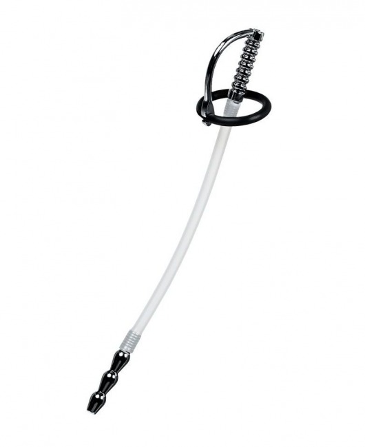 Силиконовый уретральный плаг со сменными фиксирующими кольцами Metal - ToyFa - купить с доставкой в Сызрани