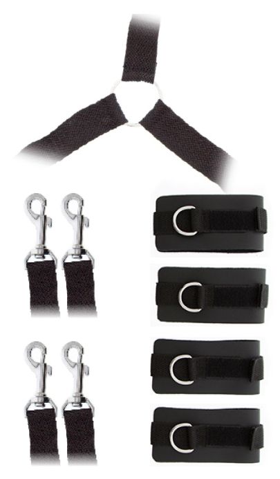 Комплект наручников и поножей LUXURIOUS BED RESTRAINT CUFF SET - Blush Novelties - купить с доставкой в Сызрани