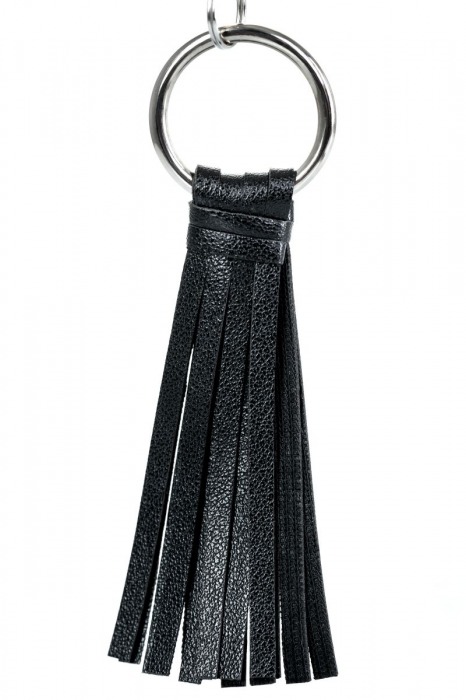 Черно-серебристые зажимы для сосков Theatre с кисточками - ToyFa - купить с доставкой в Сызрани