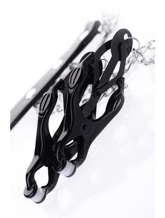 Черно-серебристые зажимы для сосков с кольцом для пениса TOYFA Metal - ToyFa - купить с доставкой в Сызрани