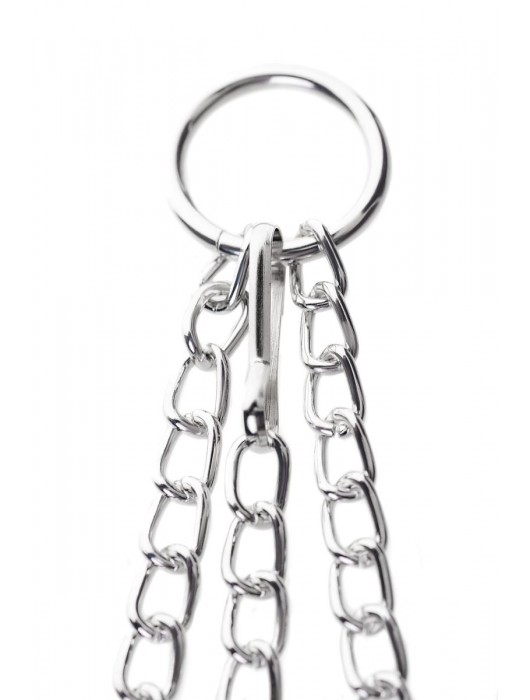 Серебристо-чёрные зажимы для сосков с кольцом для пениса TOYFA Metal - ToyFa - купить с доставкой в Сызрани